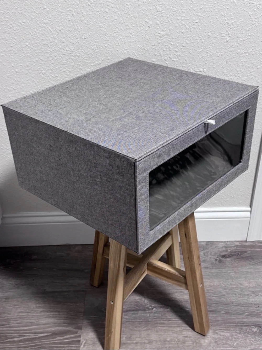 Cambridge Drop-Front Sweater Box in Grey - The Container Store EUC